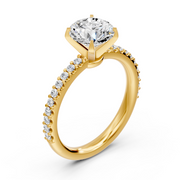 Solitaire diamant naturel rond Clotilda 1.70 carat or jaune 14 carats